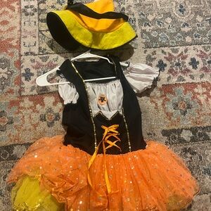 Candy cane witch girls costume 7/8 barely used